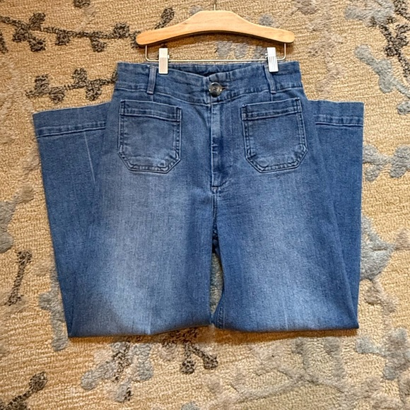 Anthropologie Pilcro Classic Blue high-rise Wide-Leg Women Jeans Sz. 27 - Picture 2 of 10